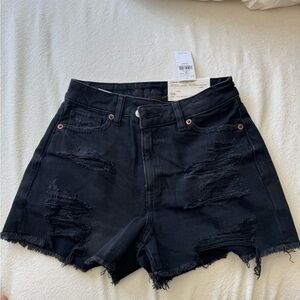 American Eagle Outfitters Black Distressed Women's Shorts
